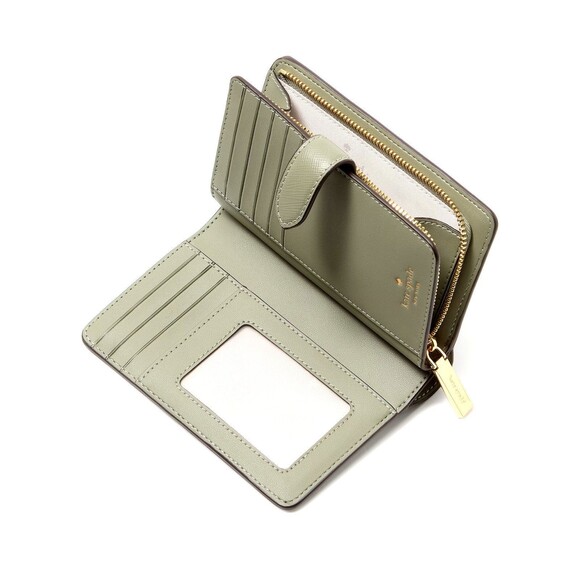 New Kate Spade Madison Medium Compact Bifold Wallet Leather Dusky Pine - Picture 2 of 3